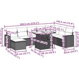  9-dijelni set vrtnih sofa s jastucima crni od poliratana | shoptok.hr