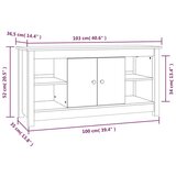 TV ormarić crni 103 x 36 5 x 52 cm od masivne borovine | shoptok.hr