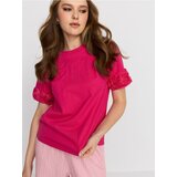 Sinsay Pamučna bluza s dekorativnim cvjetovima na rukavima | shoptok.hr