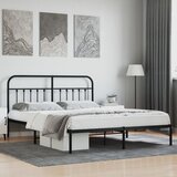 vidaXL Kovinski posteljni okvir z vzglavjem črn 183x213 cm Cene