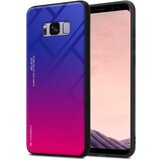 Cadorabo Ohišje, združljiv s Samsungom v vijolični - rdeči - dvobarvni zaščitni pokrov iz silikona TPU in hrbta iz kaljenega stekla, (20571084) | Shoptok.si