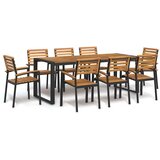  9-dijelni vrtni blagovaonski set od bagremovog drva i metala | shoptok.hr