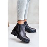 Kesi Ankle boots with a low upper insulated with Vinceza fur black Cene