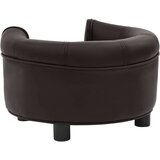  Sofa za pse smeđa 48 x 48 x 32 cm od pliša i umjetne kože | shoptok.hr