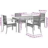 5-dijelni vrtni blagovaonski set sivi od poliratana Siva 140 cm table length | shoptok.hr
