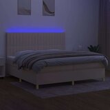  Krevet box spring s madracem LED krem 200x200 cm od tkanine | shoptok.hr