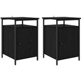 vidaXL Nočna omarica 2 pcs Črni hrast 40 x 42 x 60cm Konstruiran les | Shoptok.si