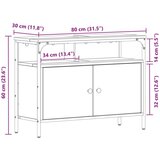  Ormar za Lavabo - Umivaonik Crna Hrast 80x30x60 cm Upravna drvena ploča | shoptok.hr