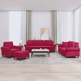  4-dijelni set sofa s jastucima crvena boja vina baršunasti | shoptok.hr