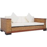  2-dijelni set sofa od prirodnog ratana s jastucima smeđi | shoptok.hr