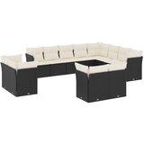  12-dijelni set vrtnih sofa od poliratana s jastucima crni | shoptok.hr
