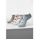 Urban Classics Accessoires Fruit Invisible Socks Made of Recycled Yarn 4 Pack Grey+Cream+Light Blue+Pink