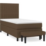  Krevet s oprugama i madracem tamnosmeđi 100 x 200 cm od tkanine | shoptok.hr