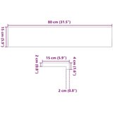  Okenske police 2 kosa svetlo rjava 80x15x2 cm trdna hrastovina | Shoptok.si