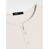 Sinsay Rebrasta bluza s bisernim gumbima od viskoze | shoptok.hr