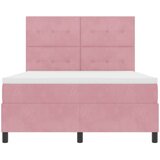  Posteljni okvir z vzmetnico roza 140x200 cm iz žameta, (22052407) | Shoptok.si