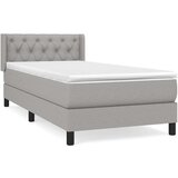  Okvir kreveta s oprugama i madrac svjetlosivi 80x200cm tkanina | shoptok.hr