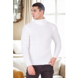 Dewberry 19295 Turtleneck Mens Sweater-WHITE | shoptok.hr