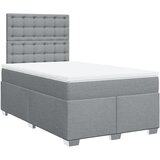 vidaXL Box spring postelja z vzmetnico svetlo siva 120x200 cm blago, (21307903) Cene
