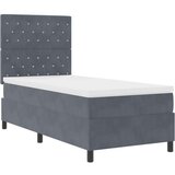 vidaXL Kutna postelja s madracem Tamno siva 100x200 cm Baršun | shoptok.hr