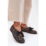 Laura Messi Leather Ballet Flats With Bow 2921 Black | Shoptok.si