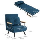  Fotelja na razvlačenje u skandinavskom dizajnu ležaljka fotelja za čitanje. Uklj. jastuk s gumbima crna + prirodna boja. | shoptok.hr