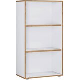 P & B PISARNIŠKI REGAL 60/110/33 cm bela, medeni hrast u