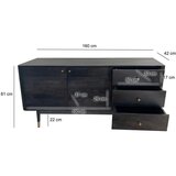 Livetastic Komoda, Akazie, Pravi Les, Črna | Shoptok.si
