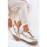 Boto Women's sneakers on a chunky platform animal print beige-gold Telanila | shoptok.hr