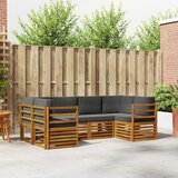  Set vanjskih sofa 6 kom. Prirodna i antracit Smeđa 245 x 126,5 x 73 cm | shoptok.hr