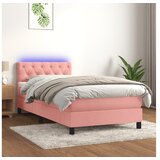 vidaXL Box spring postelja z vzmetnico LED roza 80x200 cm ža Cene