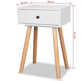  Nočna mizica 2 kosa masivna borovina 40x30x61 cm bele barve, (20624334) | Shoptok.si