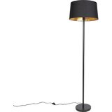QAZQA Sodobna talna svetilka črna s črno senco 45 cm - Simplo | Shoptok.si