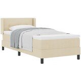 vidaXL vzmetnica s škatlo Krem 90x200 cm Blago, vzglavje s gumbi Krem 90 cm Blago | Shoptok.si
