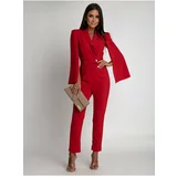Fasardi Red jumpsuit with slit sleeves