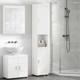  Kupaonski ormar Visoko sjajno bijela 37 x 31.5 x 203 cm | shoptok.hr