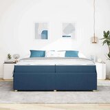  Okvir kreveta s madracem s madracem Plava 200 x 200 cm tkanina | shoptok.hr