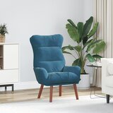 vidaXL Relaxacijska stolica Modra žamet | Shoptok.si