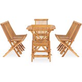 The Living Store Zložljiva zunanja jedilna garnitura 9-delna iz trdne tikovine - Zunanja Jedilna Garnitura, (21460186) | Shoptok.si