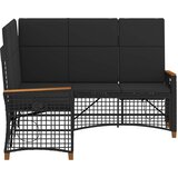  Vrtni set sofe za opuštanje Podesiva Crna 164 x 164 x 112 cm | shoptok.hr