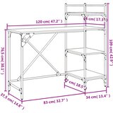  Stol za računalo s policama smeđa boja hrasta 120 x 47 x 109cm | Eponuda.com