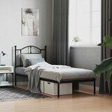  Metalni okvir za krevet s uzglavljem crni 90x190 cm | shoptok.hr