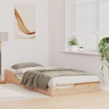  Krevet s daskama Smeđa 90 x 210 cm Čvrsta borova drva | shoptok.hr