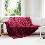  Lažni zec deka Bordeaux Crvena 240 x 270 cm Poliester | shoptok.hr