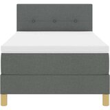 vidaXL Postelja z vzmetnico z vzmetnico Temno siva 90 x 190 cm blago | Shoptok.si