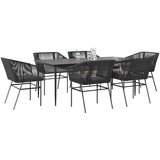 vidaXL 7-dijelni vrtni blagovaonski set s jastucima crno | shoptok.hr