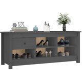 Ormarić za cipele sivi 110 x 38 x 45,5 cm od masivne borovine | Eponuda.com