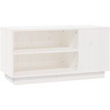 Maison Chic TV omarica - TV stojalo - Televizijska omarica bela 80x35x40,5 cm trdna borovina, (21700172) Cene