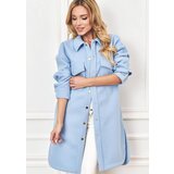 Lalous Blue coat with shirt cut long cijene