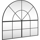 Maison Chic Stensko Ogledalo - Zrcalo - Kozmetično ogledalo črno 100x90 cm obokano železo, (21697925) | Shoptok.si